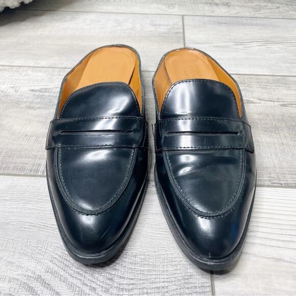 Everlane The Modern Penny Loafer Slip On Leather Mule Black Size 8 - Picture 4 of 8